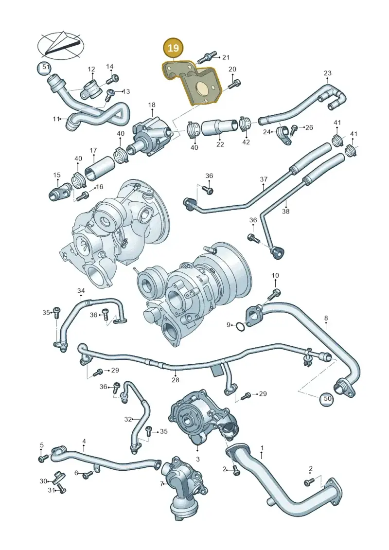 06M121651A — Audi A6 2.0 (2018-) diagram 847121050, position 19