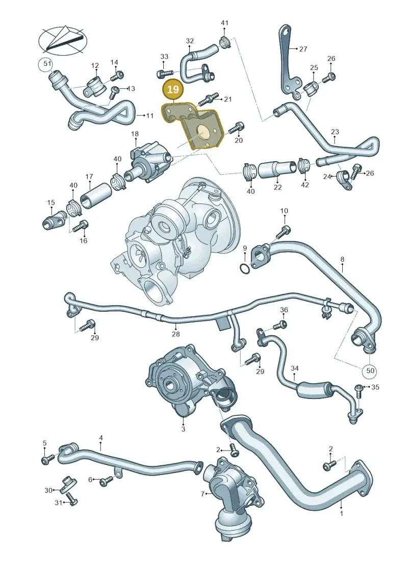 06M121651A — Audi A6 2.0 (2018-) diagram 849121980, position 19