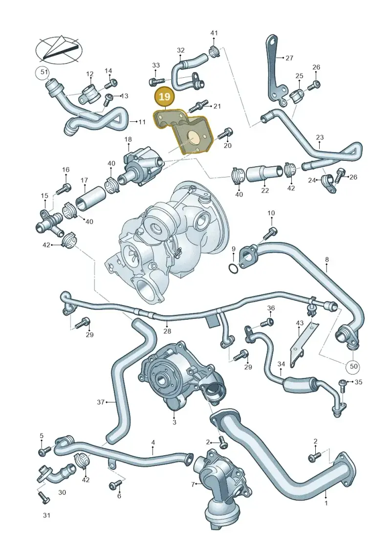 06M121651A — Audi Q8 Quattro 3,0 (2018-) diagram 429121037, position 19
