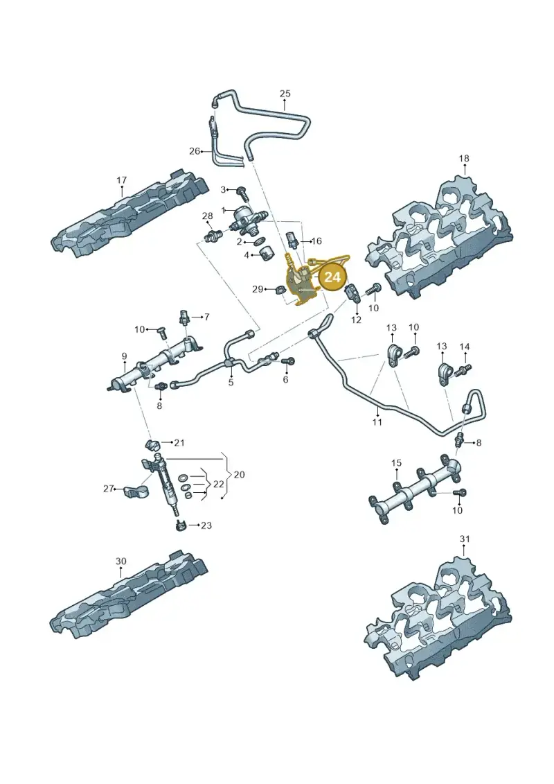 06M127503S — Audi A6 2.0 (2018-) diagram 849133540, position 24