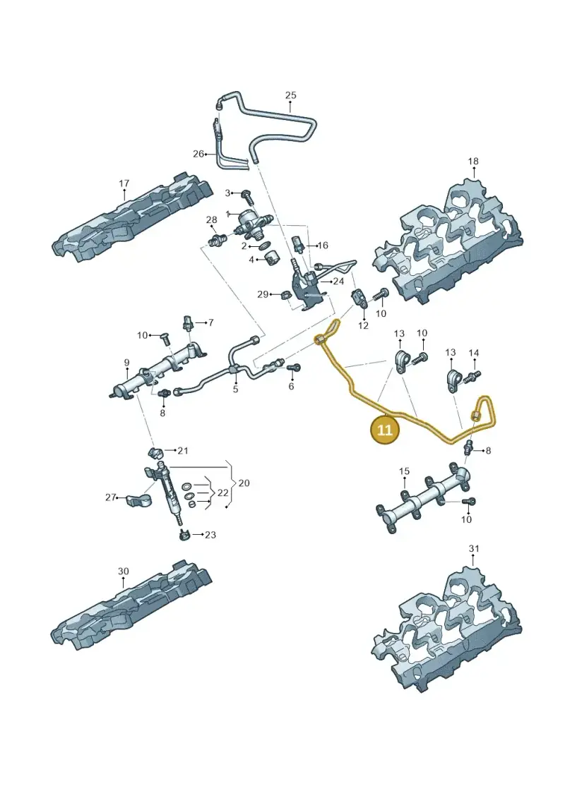 06M127507AB — Audi A6 2.0 (2018-) diagram 849133540, position 11