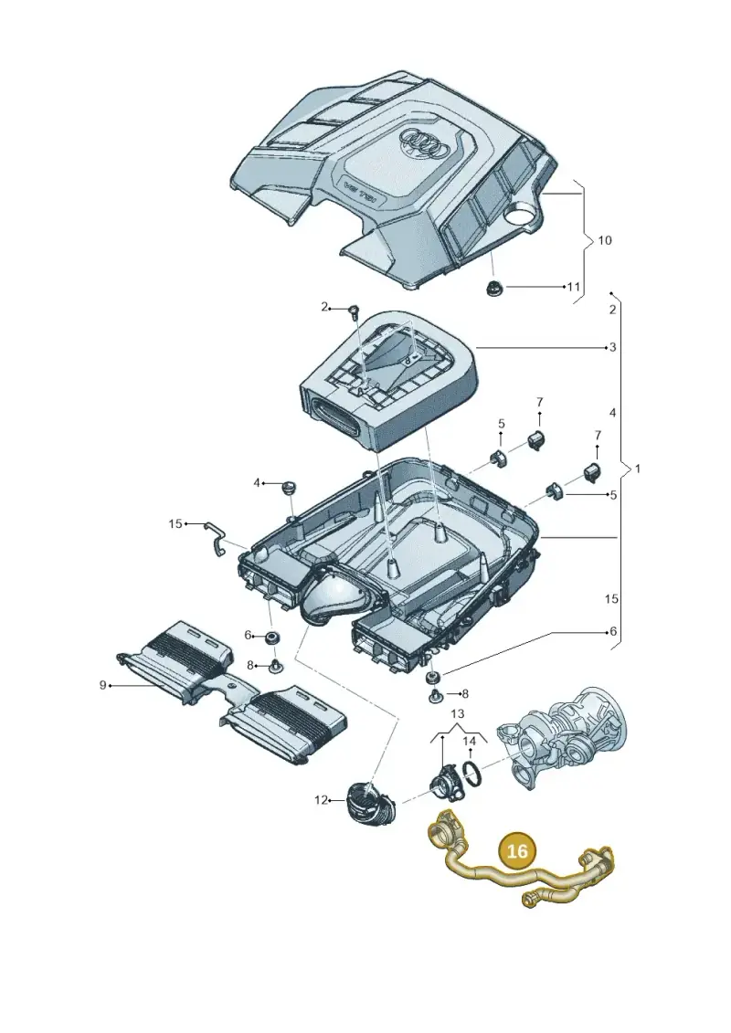 06M129041C — Audi Q8 Quattro 3,0 (2018-) diagram 429133050, position 16