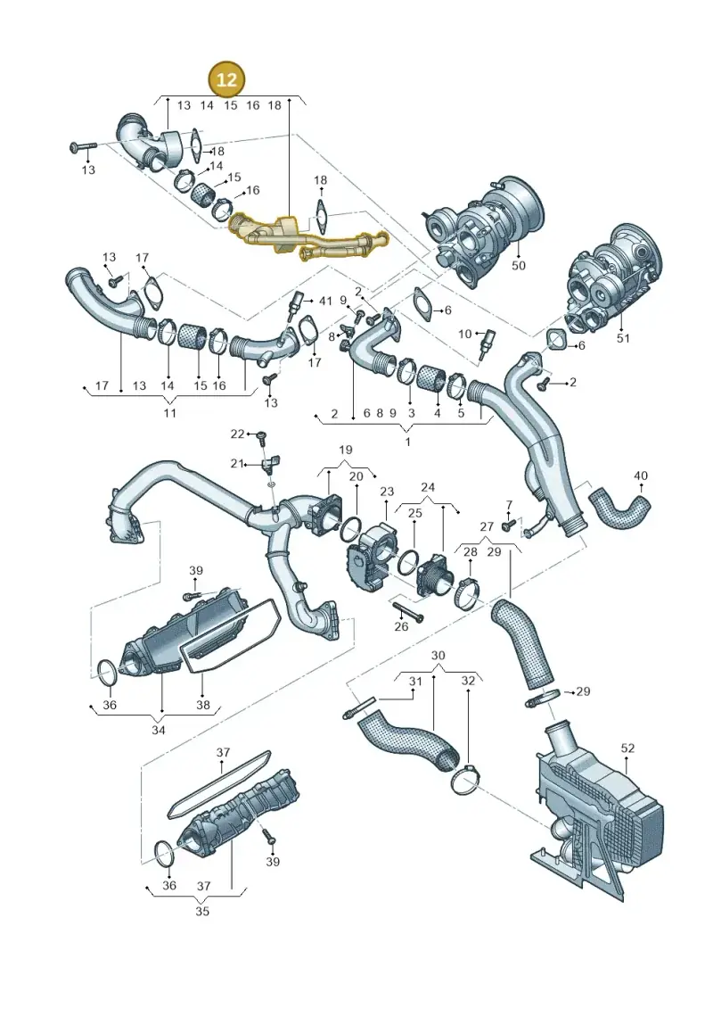 06M129041E — Audi A6 2.0 (2018-) diagram 435145047, position 12