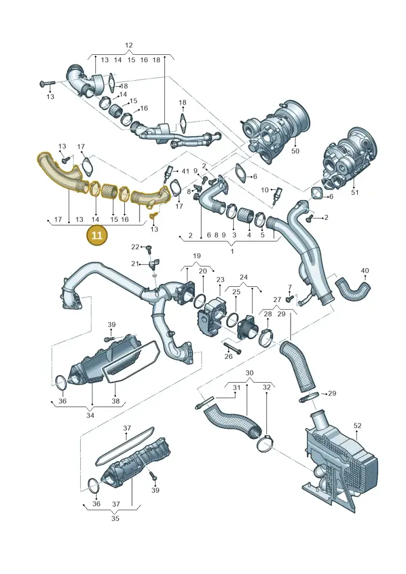 06M129666AB — Audi A6 2.0 (2018-) diagram 435145047, position 11