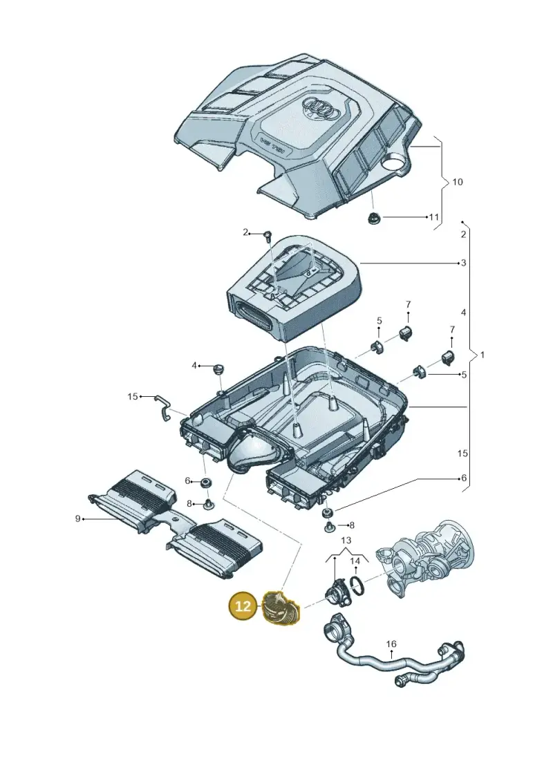 06M129740D — Audi Q8 Quattro 3,0 (2018-) diagram 429133050, position 12