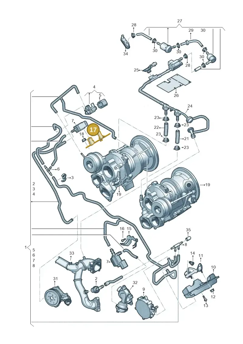 06M130407K — Audi RS4 Avant (2017-) diagram 847133052, position 17