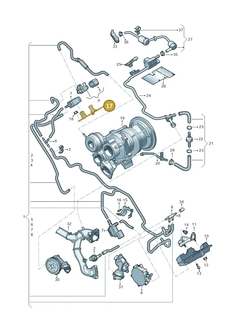 06M130407K — Audi A6 2.0 (2018-) diagram 897133520, position 17