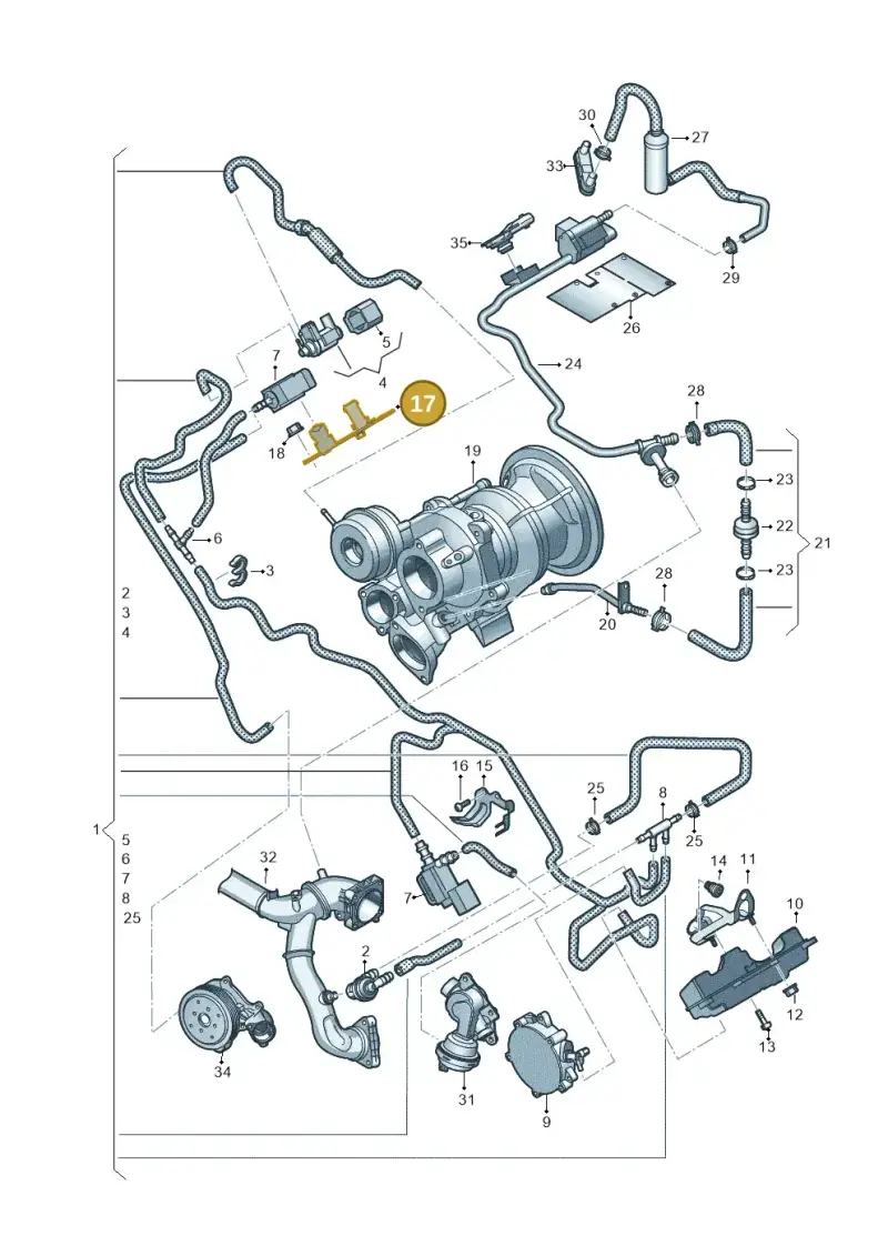 06M130407K — Audi Q8 Quattro 3,0 (2018-) diagram 439133200, position 17
