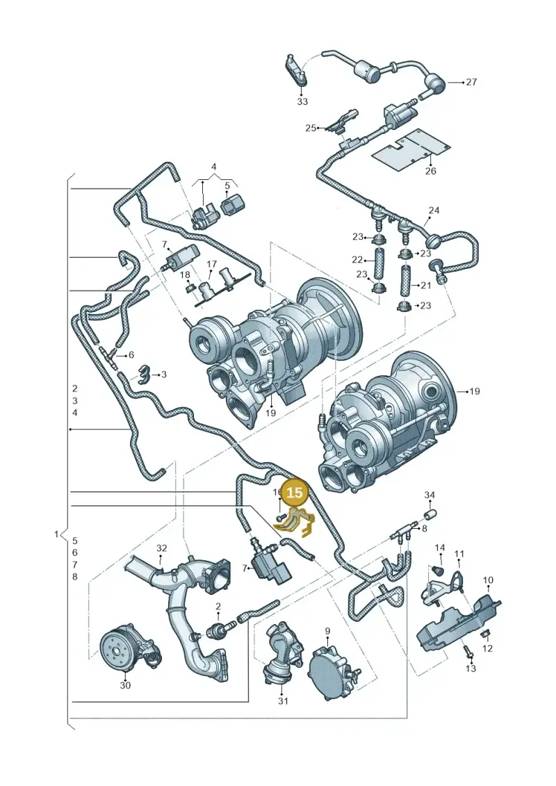 06M131087F — Audi A6 2.0 (2018-) diagram 438133520, position 15