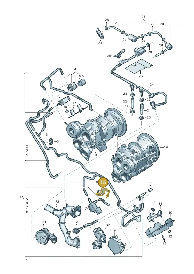 06M131087F — Audi RS4 Avant (2017-) diagram 847133052, position 15