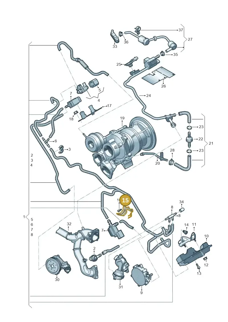 06M131087F — Audi A6 2.0 (2018-) diagram 897133520, position 15