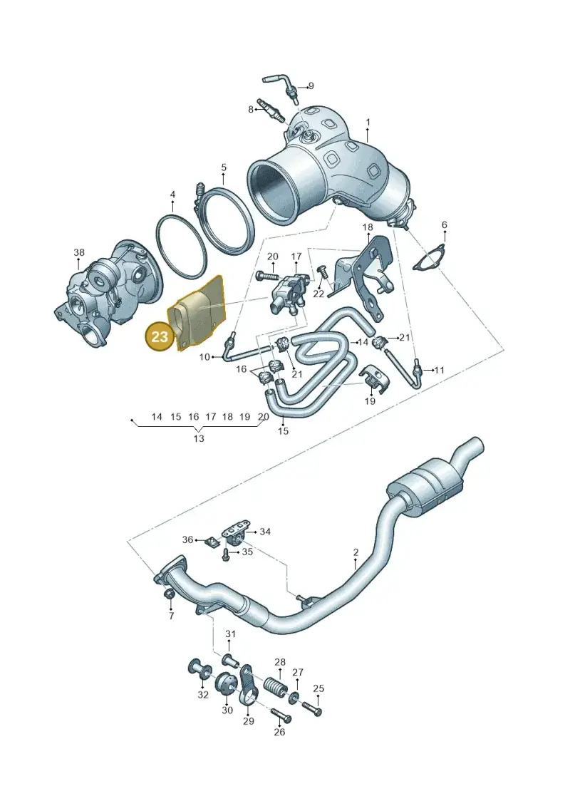 06M131531 — Audi A6 2.0 (2018-) diagram 838253460, position 23