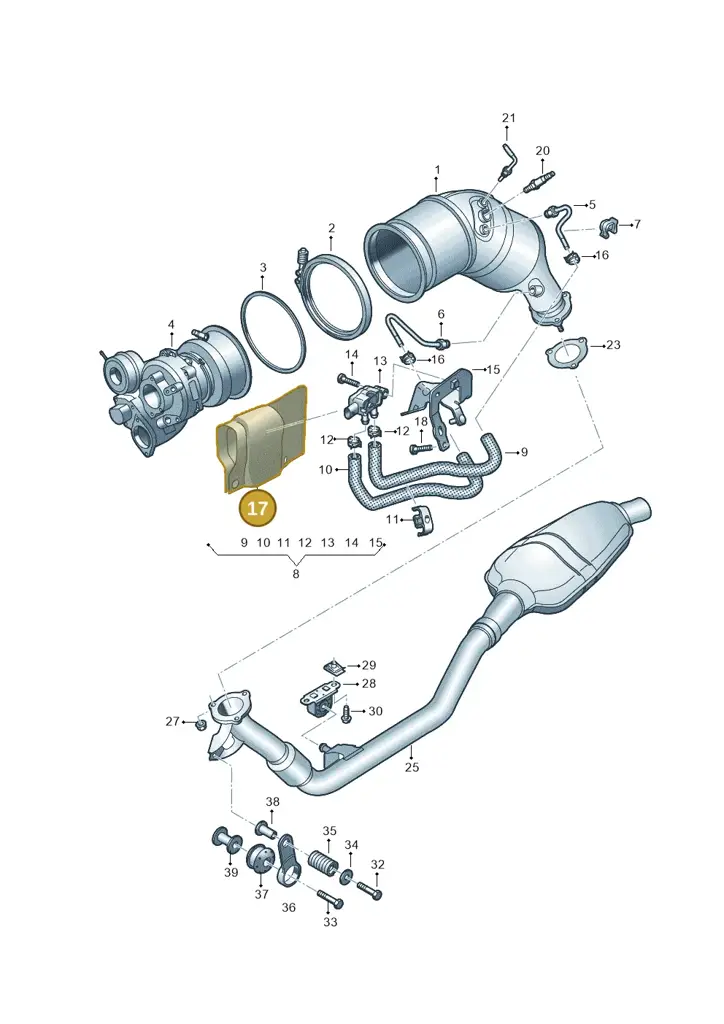 06M131531 — Audi Q8 Quattro 3,0 (2018-) diagram 429253460, position 17