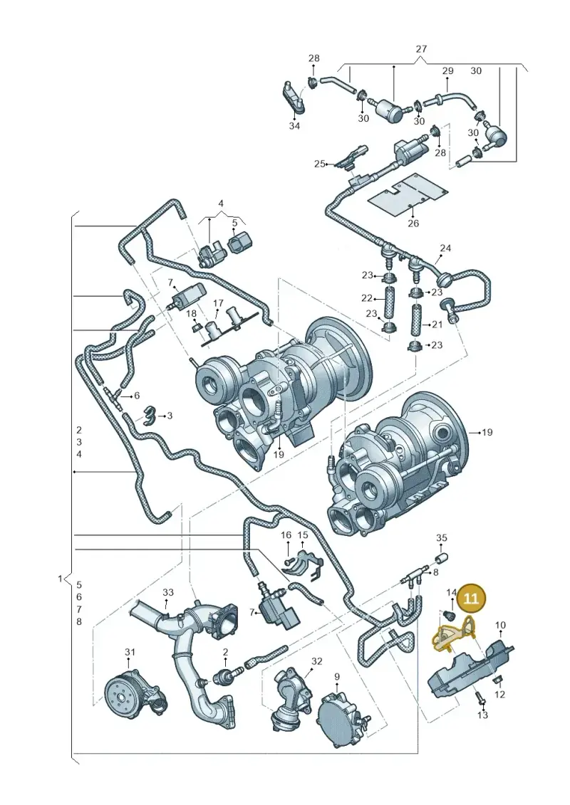 06M131535 — Audi RS4 Avant (2017-) diagram 847133052, position 11