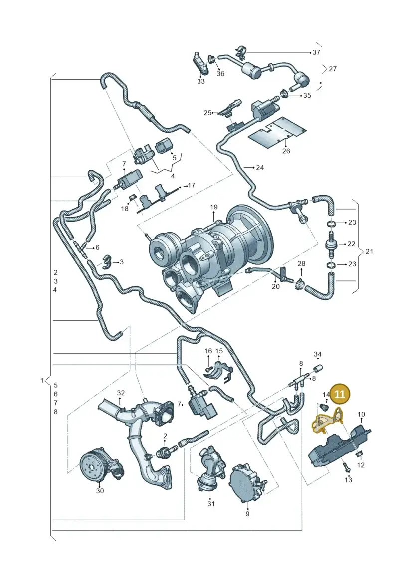 06M131535 — Audi A6 2.0 (2018-) diagram 897133520, position 11