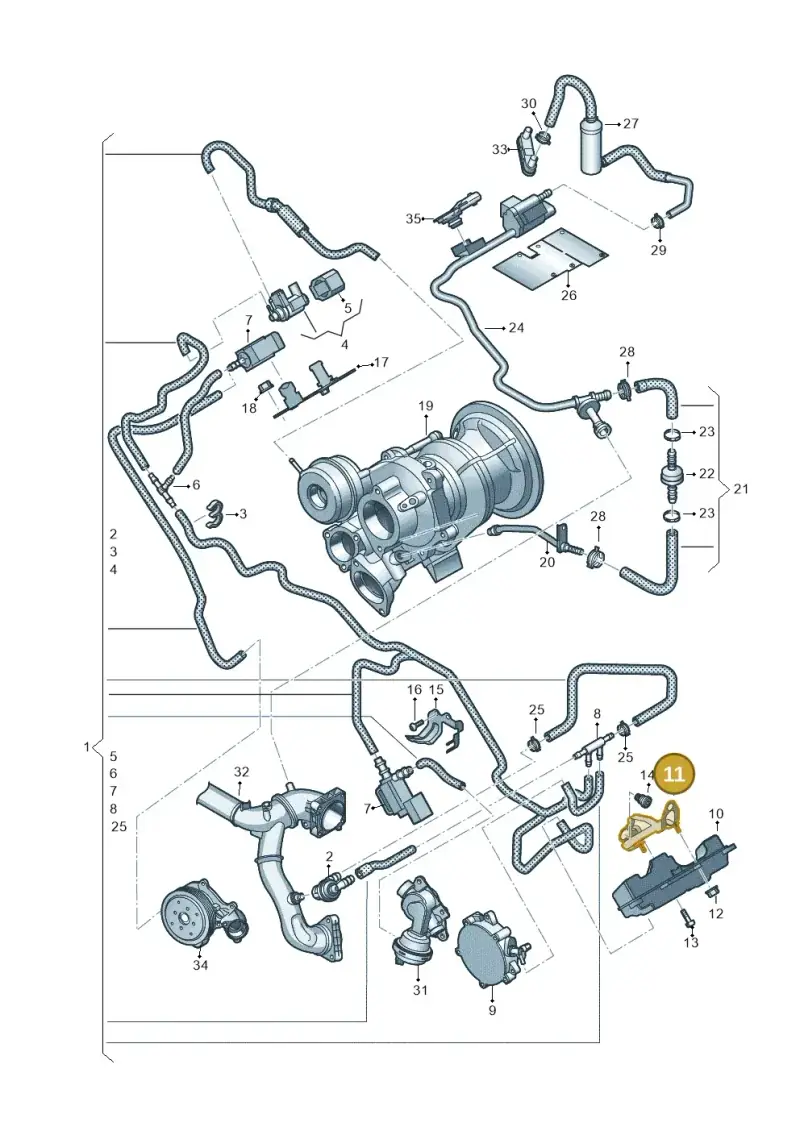 06M131535 — Audi Q8 Quattro 3,0 (2018-) diagram 439133200, position 11