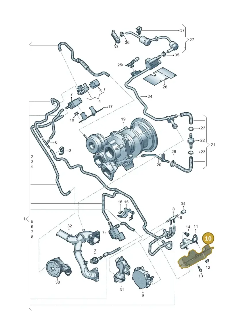 06M131541C — Audi A6 2.0 (2018-) diagram 897133520, position 10