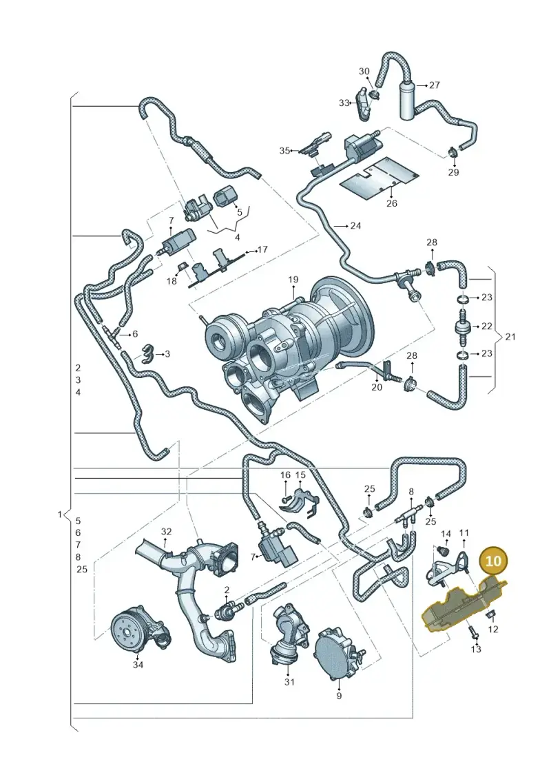 06M131541C — Audi Q8 Quattro 3,0 (2018-) diagram 439133200, position 10
