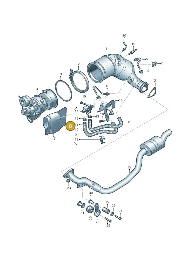 06M131552P — Audi RS4 Avant (2017-) diagram 438253495, position 8