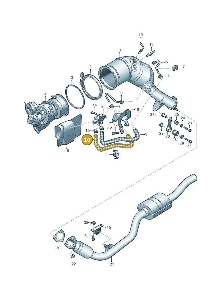 06M131850AA — Audi A6 (2018-2025) diagram 435253440, position 10