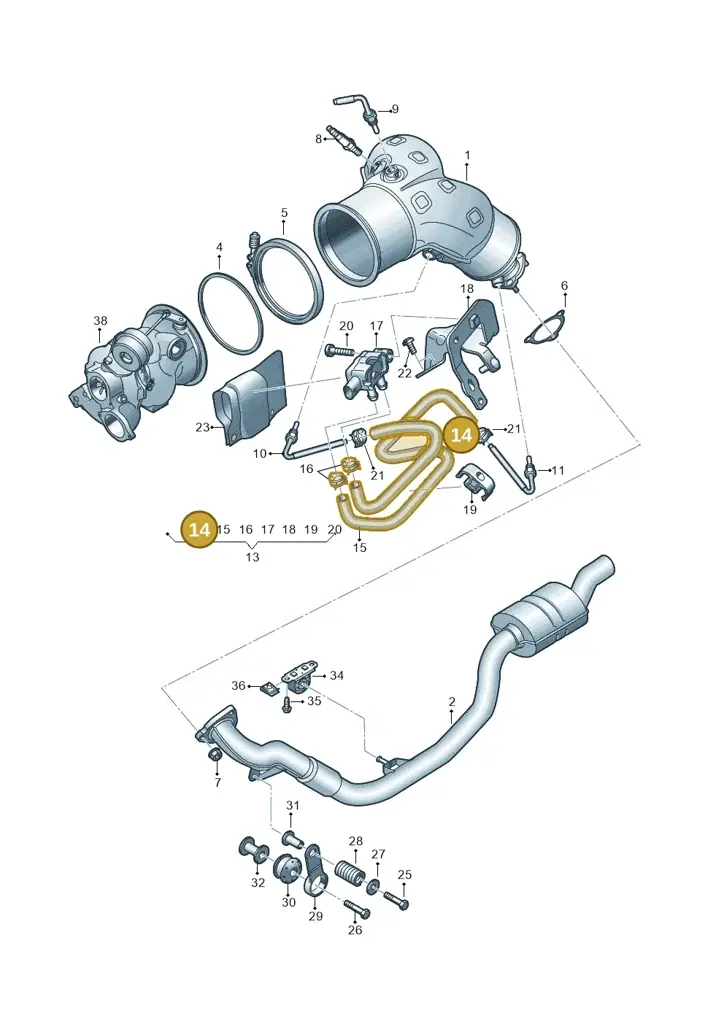 06M131850K — Audi A6 2.0 (2018-) diagram 838253460, position 14