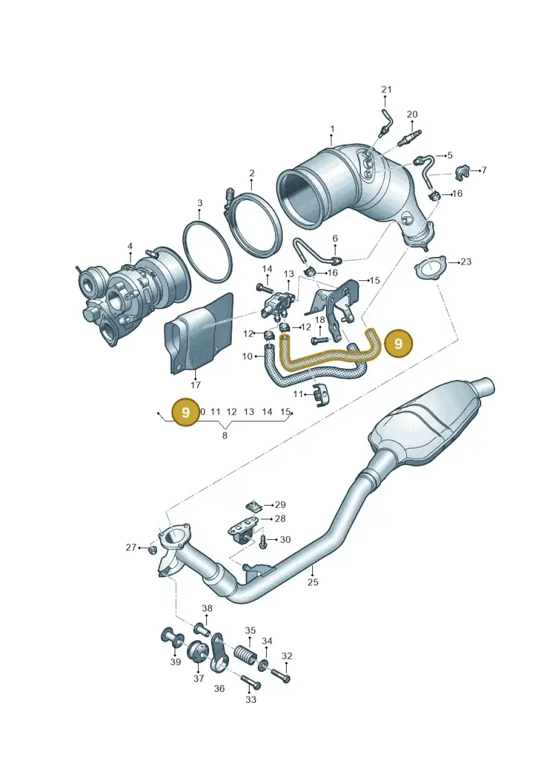 06M131850M — Audi Q8 Quattro 3,0 (2018-) diagram 429253460, position 9