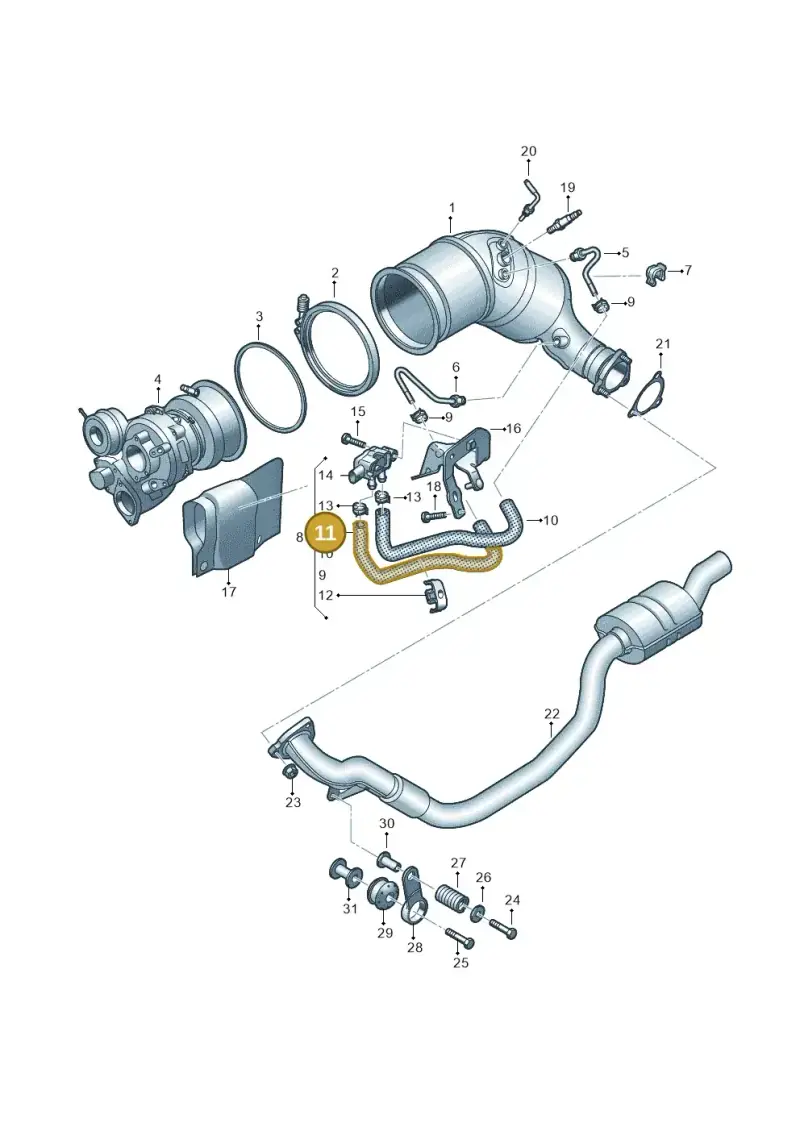06M131850N — Audi RS4 Avant (2017-) diagram 438253495, position 11