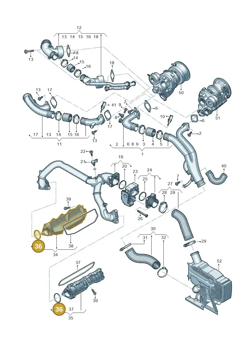 06M133026A — Audi A6 2.0 (2018-) diagram 435145047, position 36