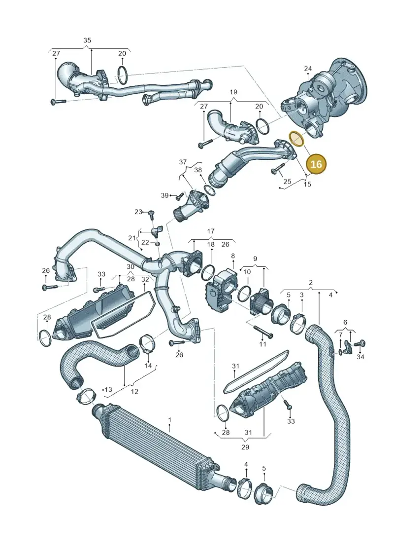 06M133026A — Audi A6 2.0 (2018-) diagram 435145500, position 16