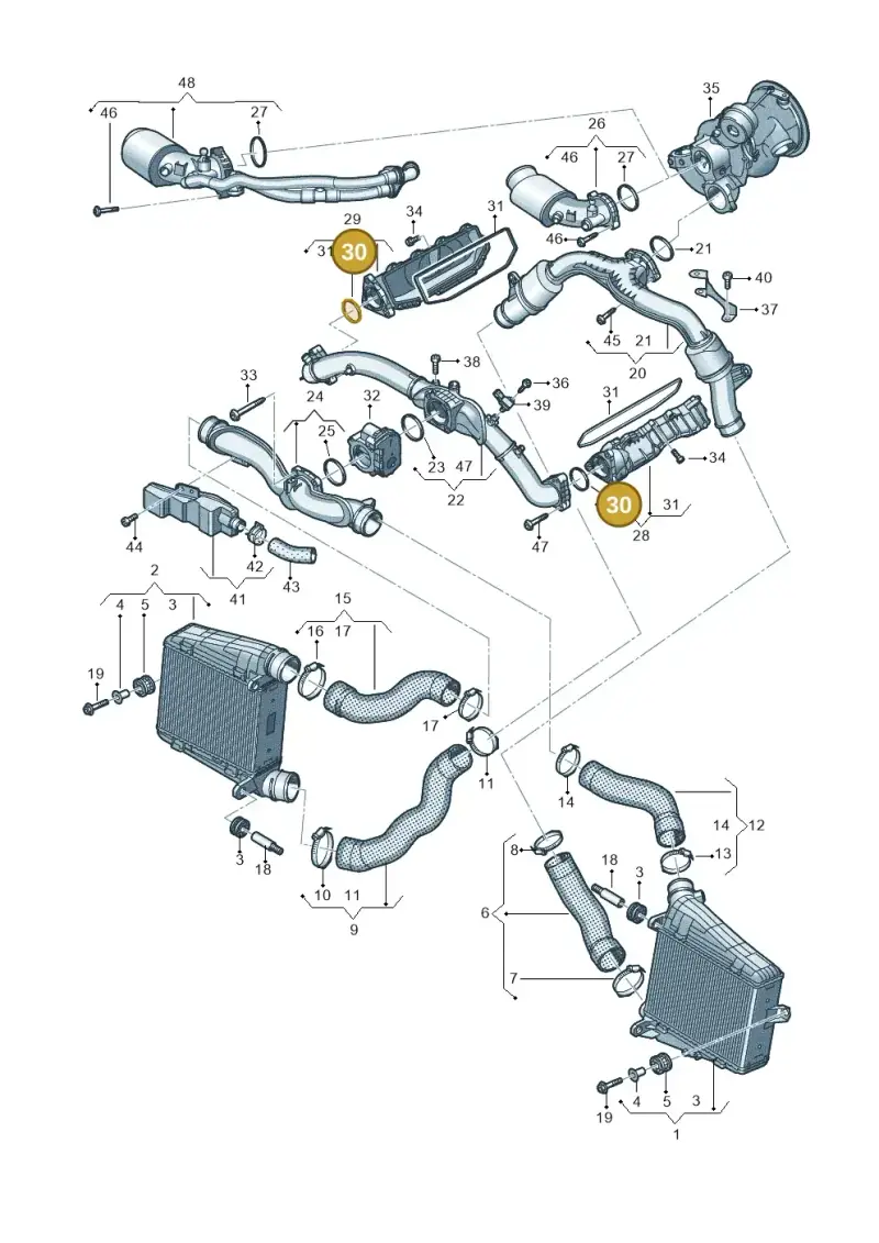 06M133026A — Audi A8L (2017-2022) diagram 838145500, position 30