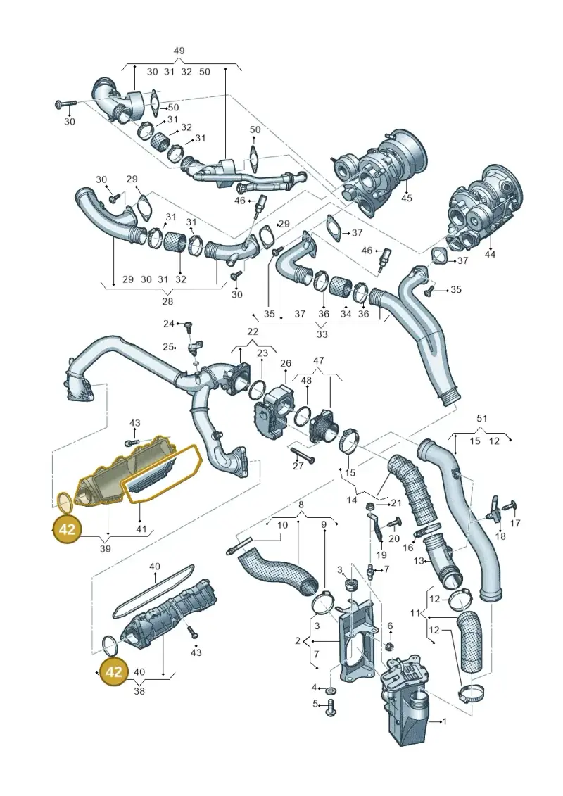 06M133026A — Audi RS4 Avant (2017-) diagram 847145500, position 42