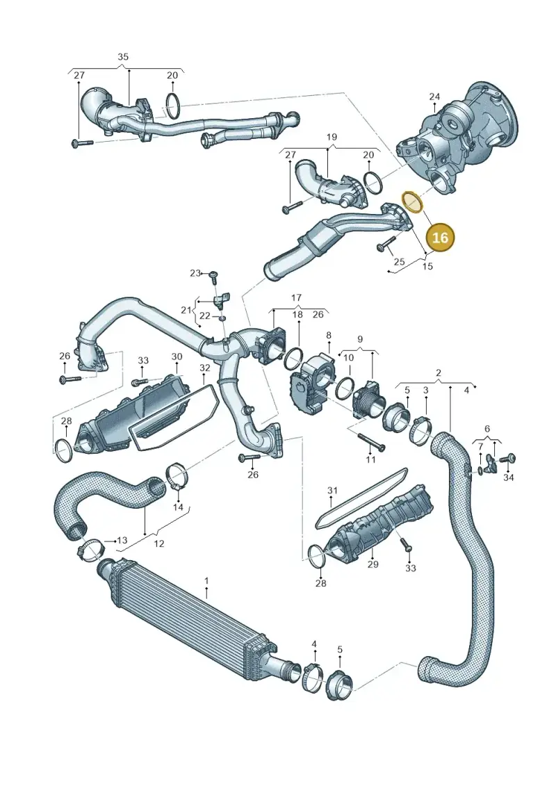 06M133026A — Audi Q5 (2016-2020) diagram 849145470, position 16