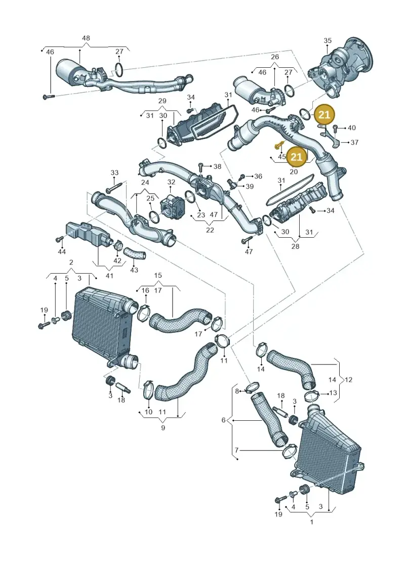 06M133026D — Audi A8L (2017-2022) diagram 838145500, position 21