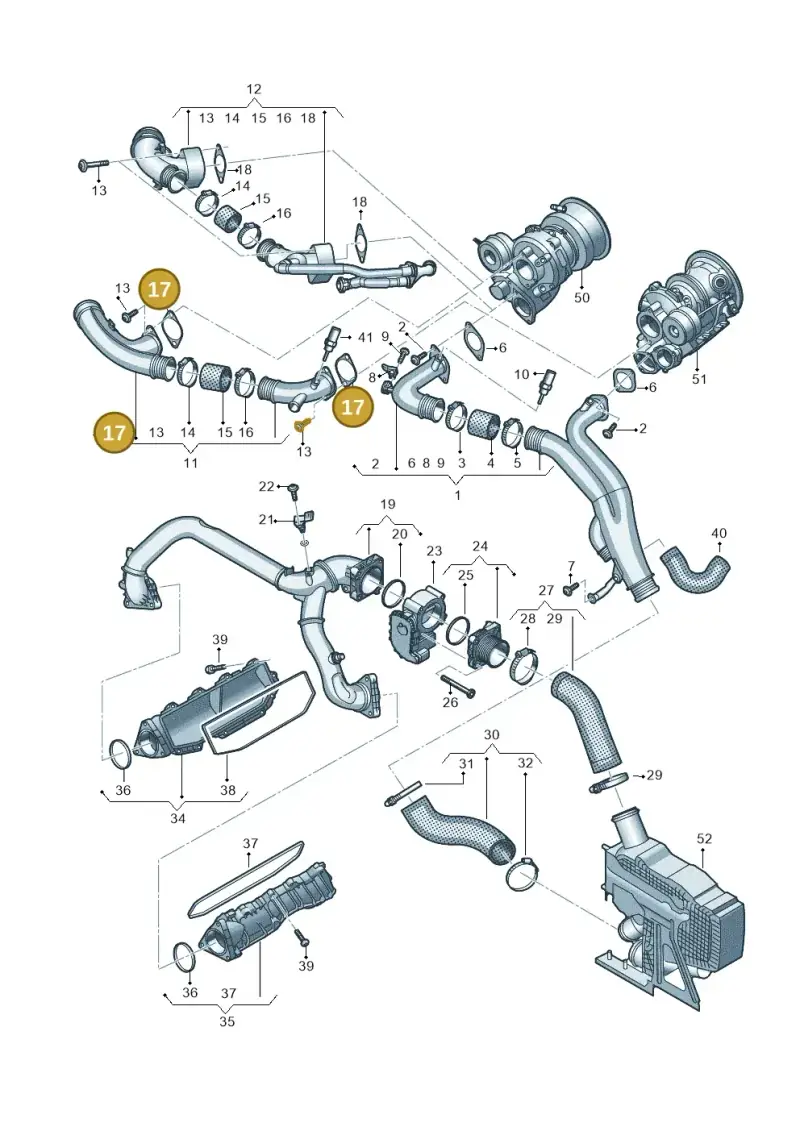 06M133026F — Audi A6 2.0 (2018-) diagram 435145047, position 17