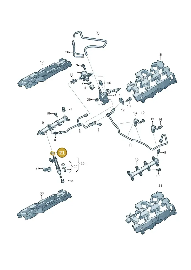 06M133036C — Audi A6 2.0 (2018-) diagram 849133540, position 21