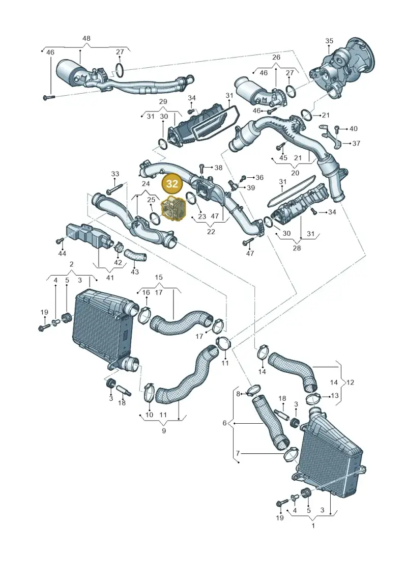 06M133062L — Audi A8L (2017-2022) diagram 838145500, position 32
