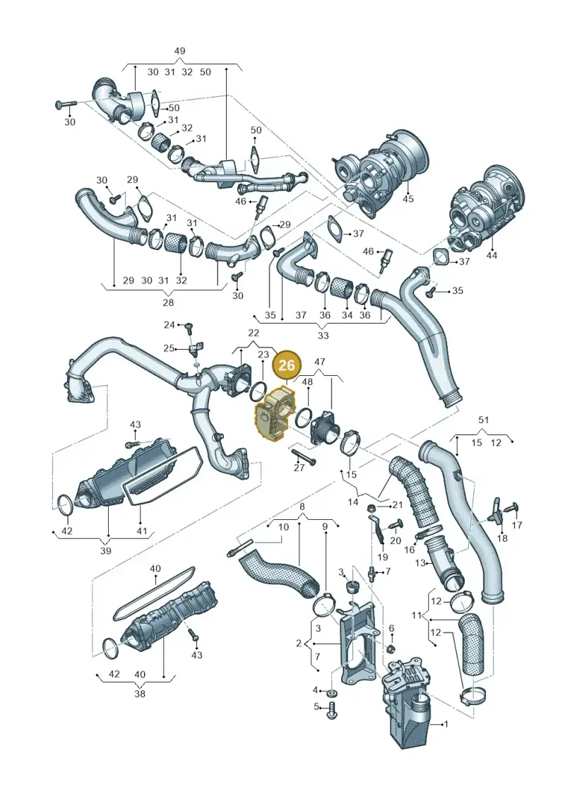06M133062L — Audi RS4 Avant (2017-) diagram 847145500, position 26