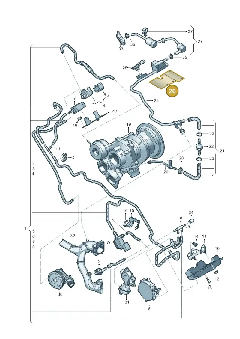 06M133105B — Audi A6 2.0 (2018-) diagram 897133520, position 26