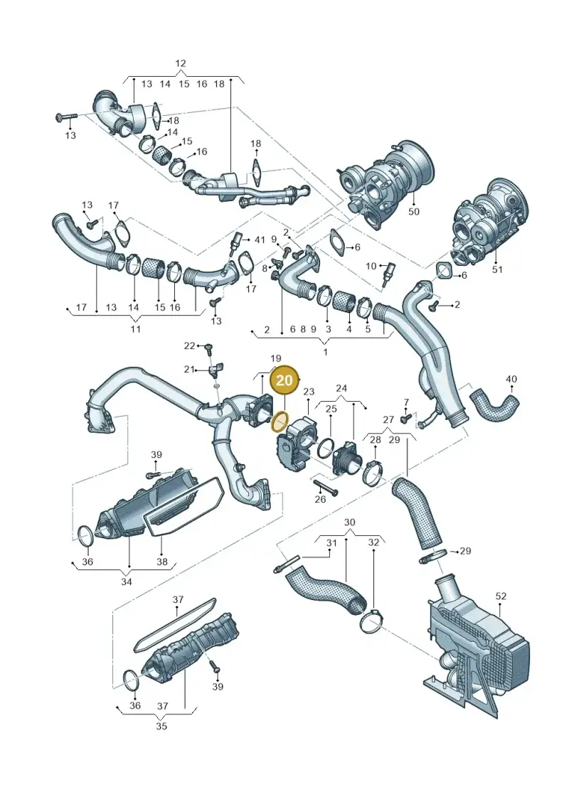 06M133237A — Audi A6 2.0 (2018-) diagram 435145047, position 20