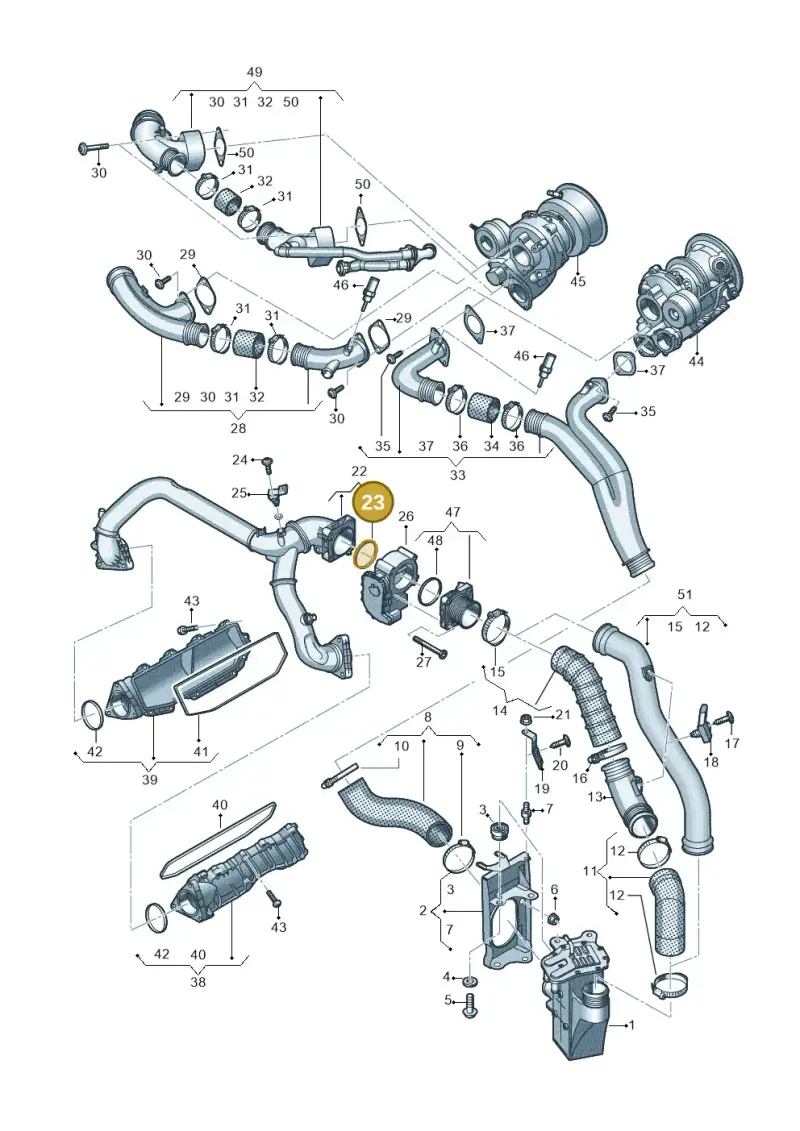 06M133237A — Audi RS4 Avant (2017-) diagram 847145500, position 23