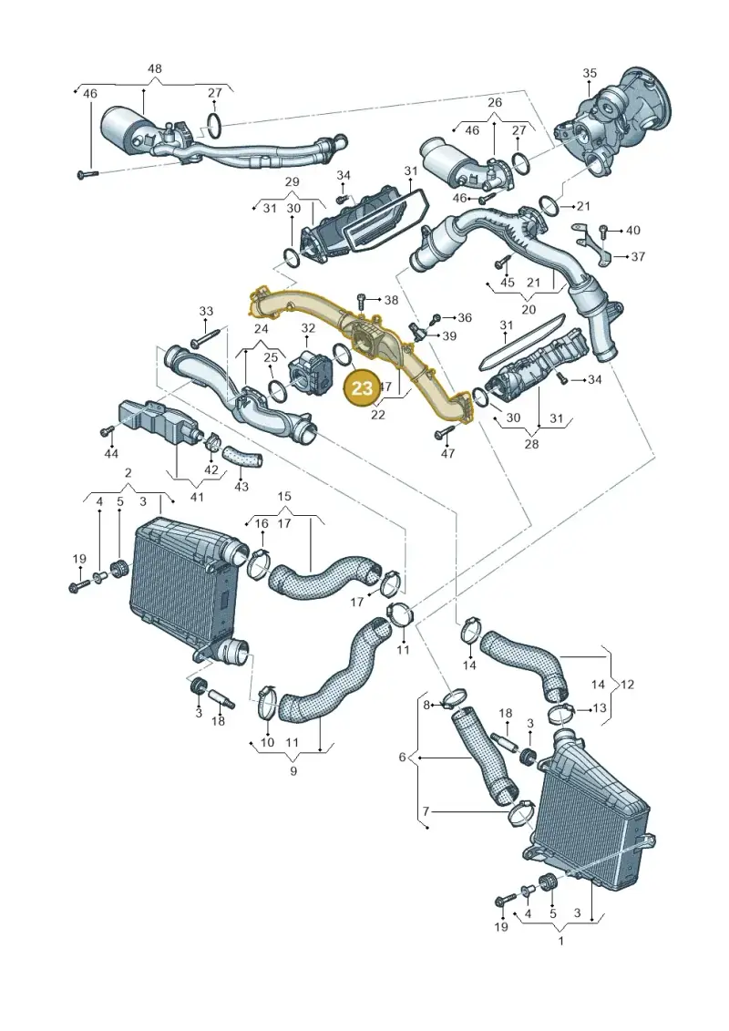 06M133237B — Audi A8L (2017-2022) diagram 838145500, position 23