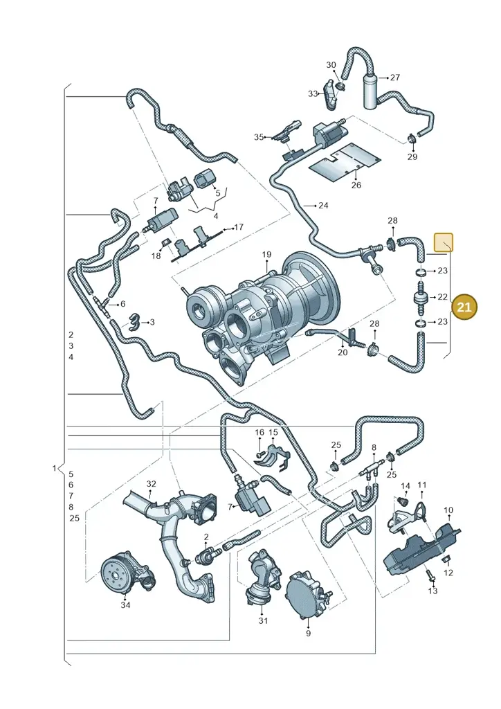 06M133240AN — Audi Q8 Quattro 3,0 (2018-) diagram 439133200, position 21