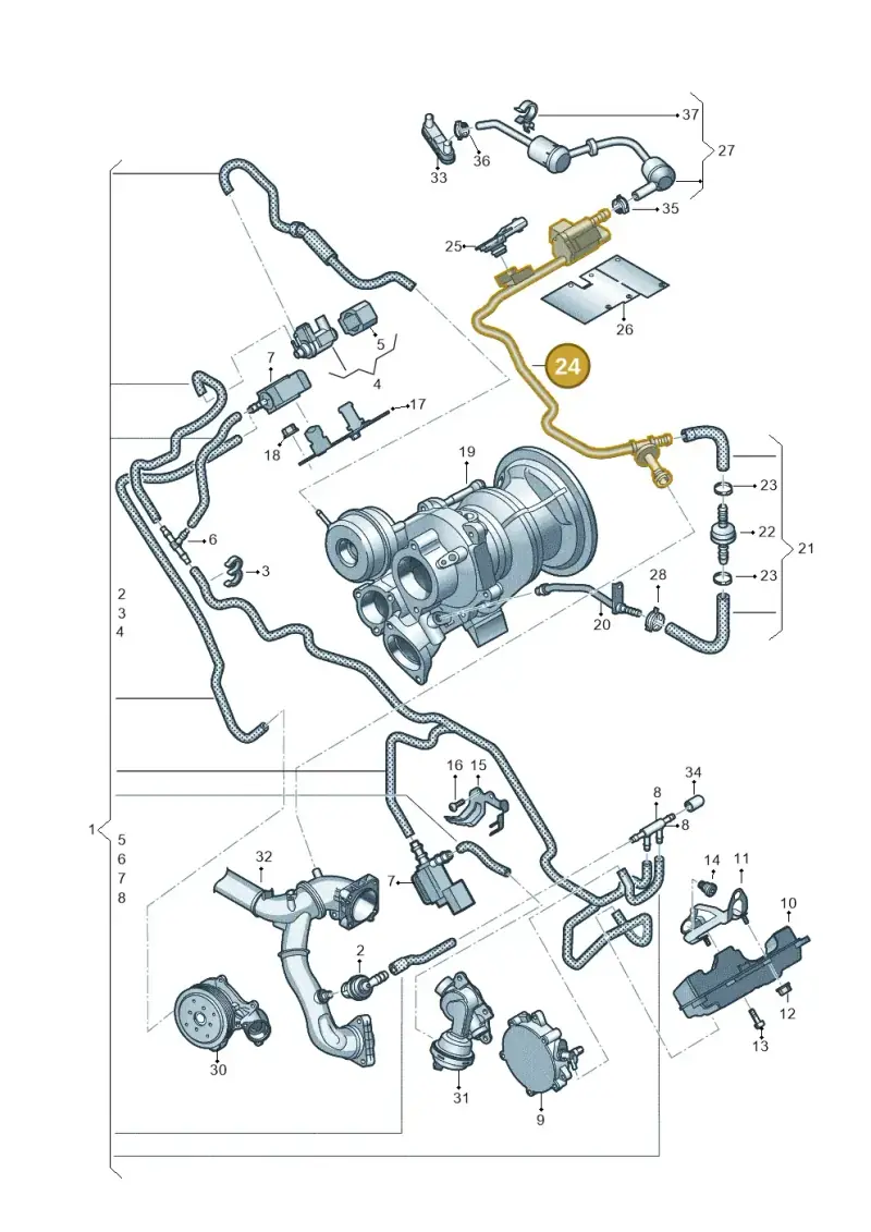 06M133240CG — Audi A6 2.0 (2018-) diagram 897133520, position 24