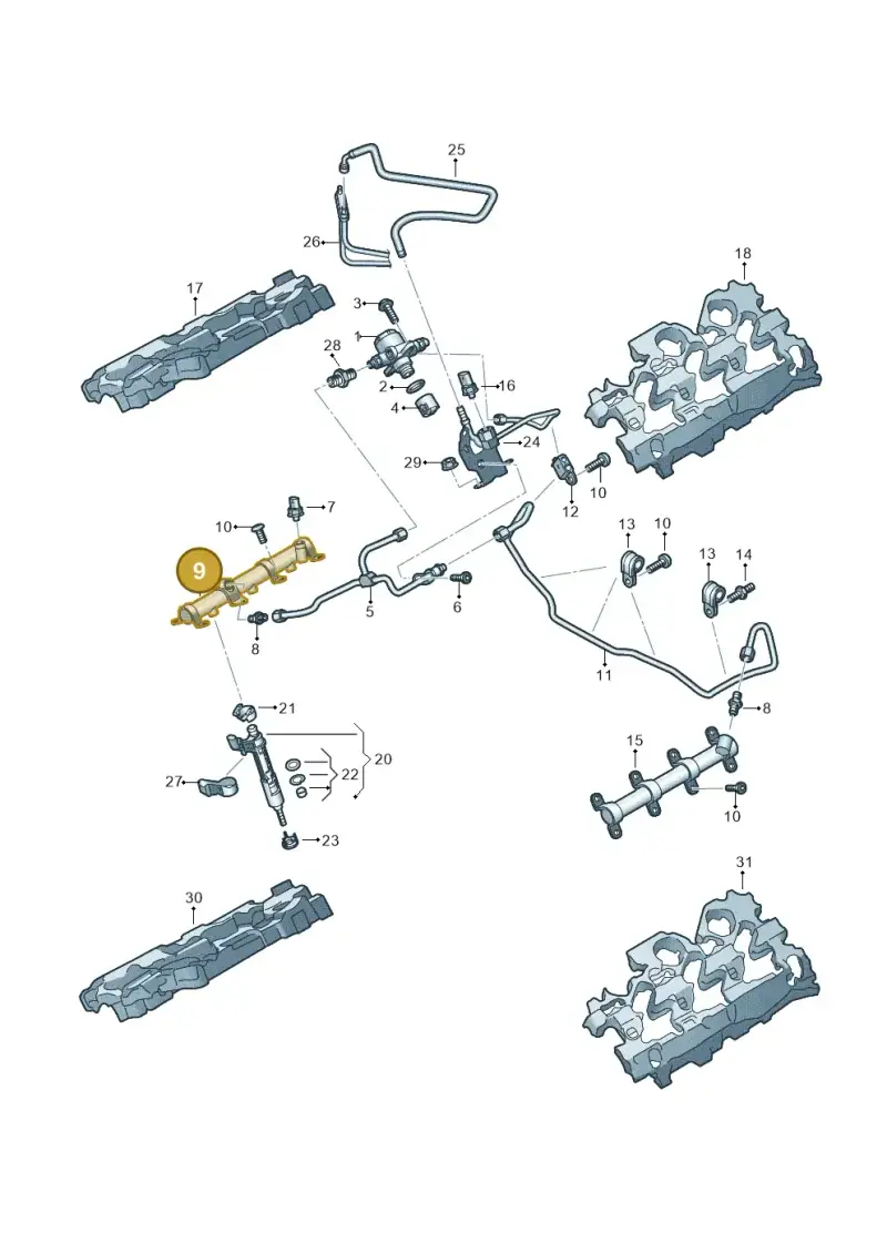 06M133316L — Audi A6 2.0 (2018-) diagram 849133540, position 9
