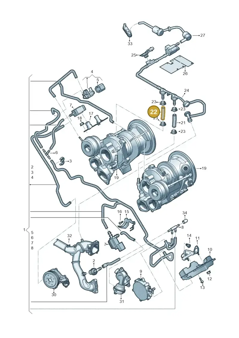 06M133394A — Audi A6 2.0 (2018-) diagram 438133520, position 22