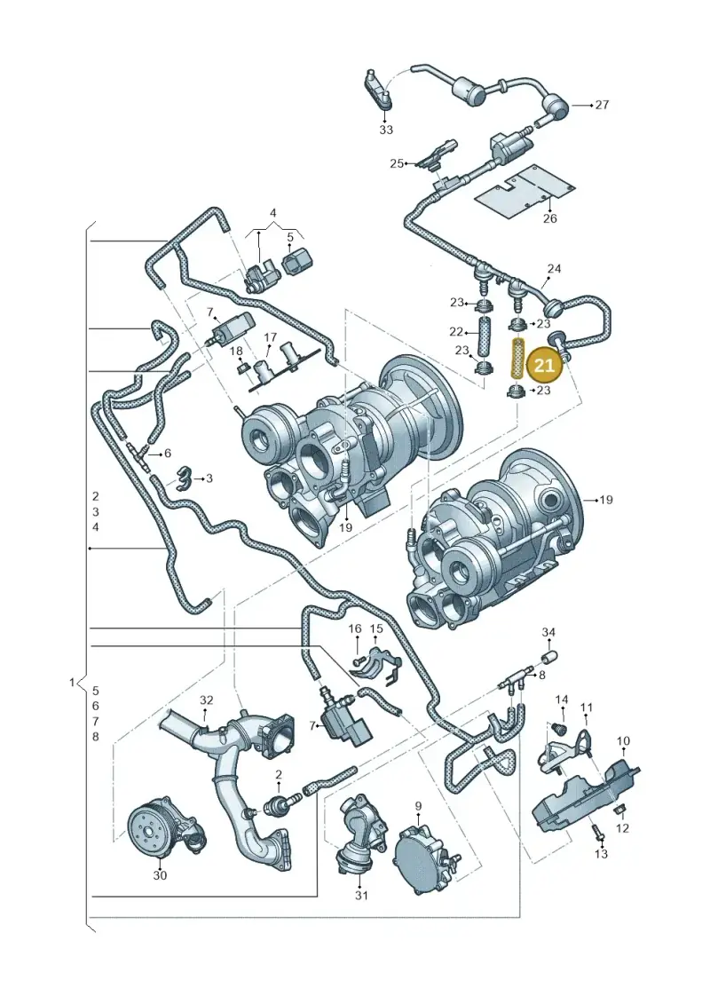 06M133394B — Audi A6 2.0 (2018-) diagram 438133520, position 21