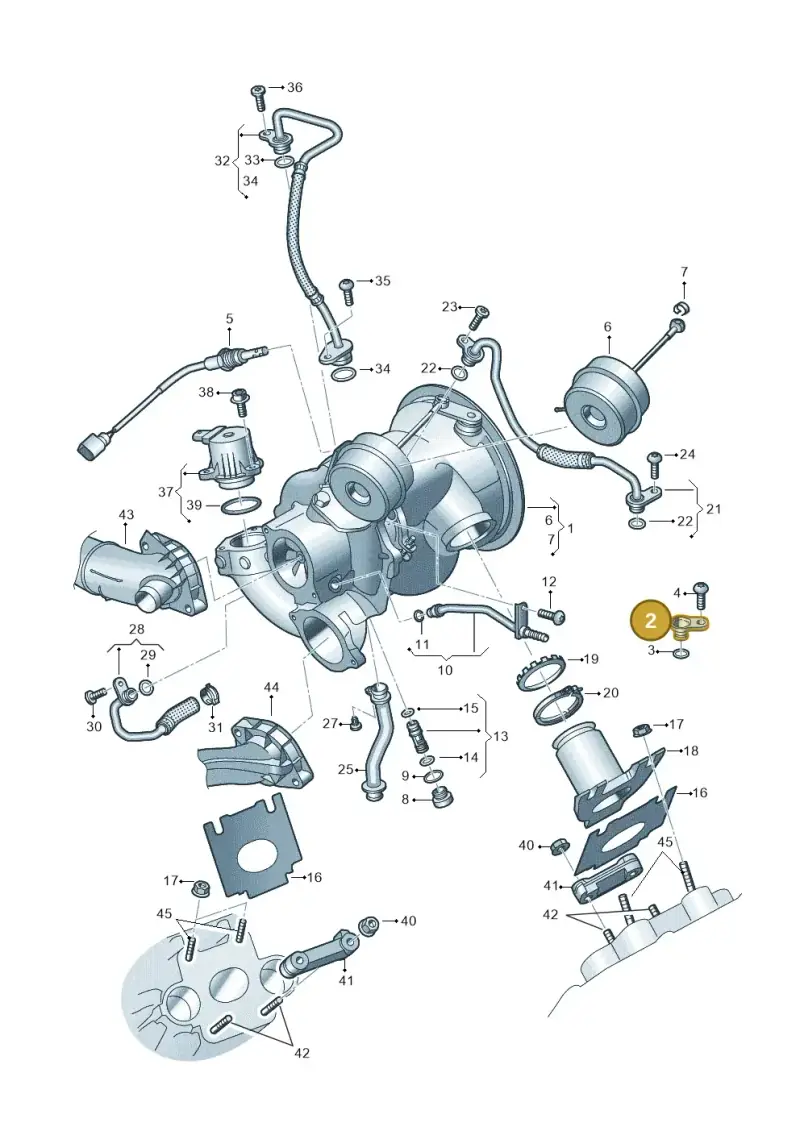 06M145040A — Audi Q8 Quattro 3,0 (2018-) diagram 849145250, position 2