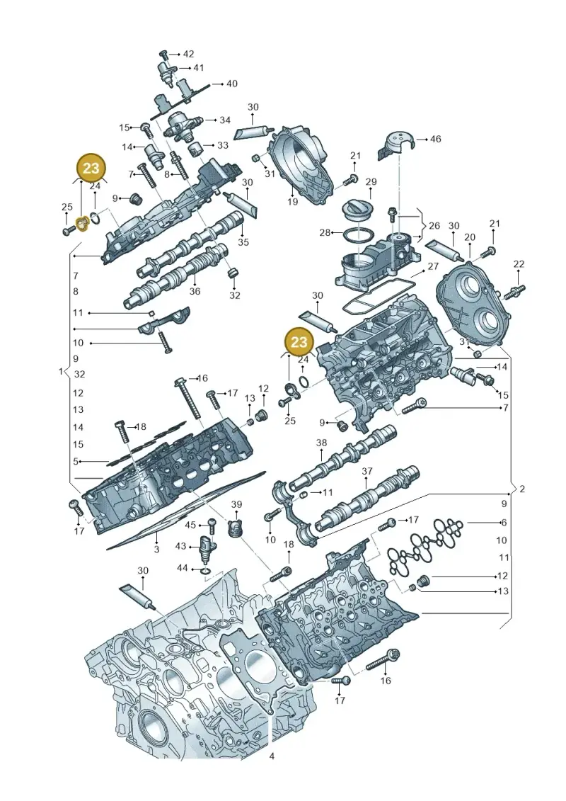 06M145420A — Audi A6 2.0 (2018-) diagram 847103330, position 23