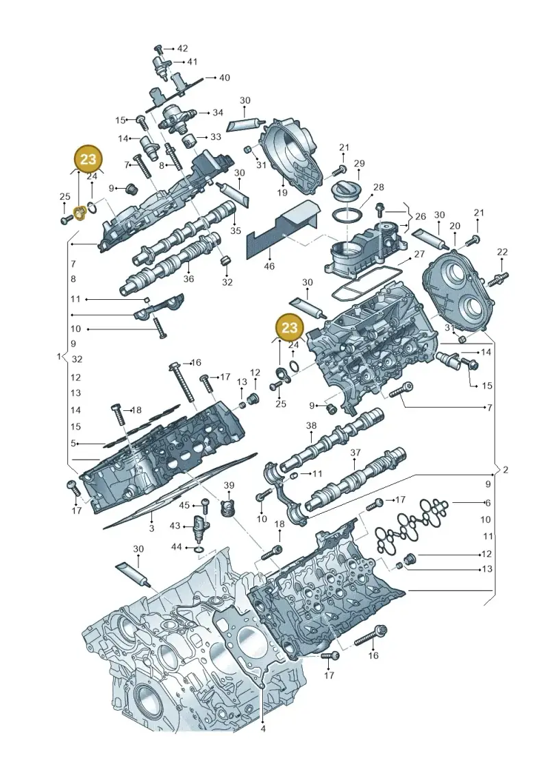 06M145420A — Audi A6 2.0 (2018-) diagram 849103330, position 23