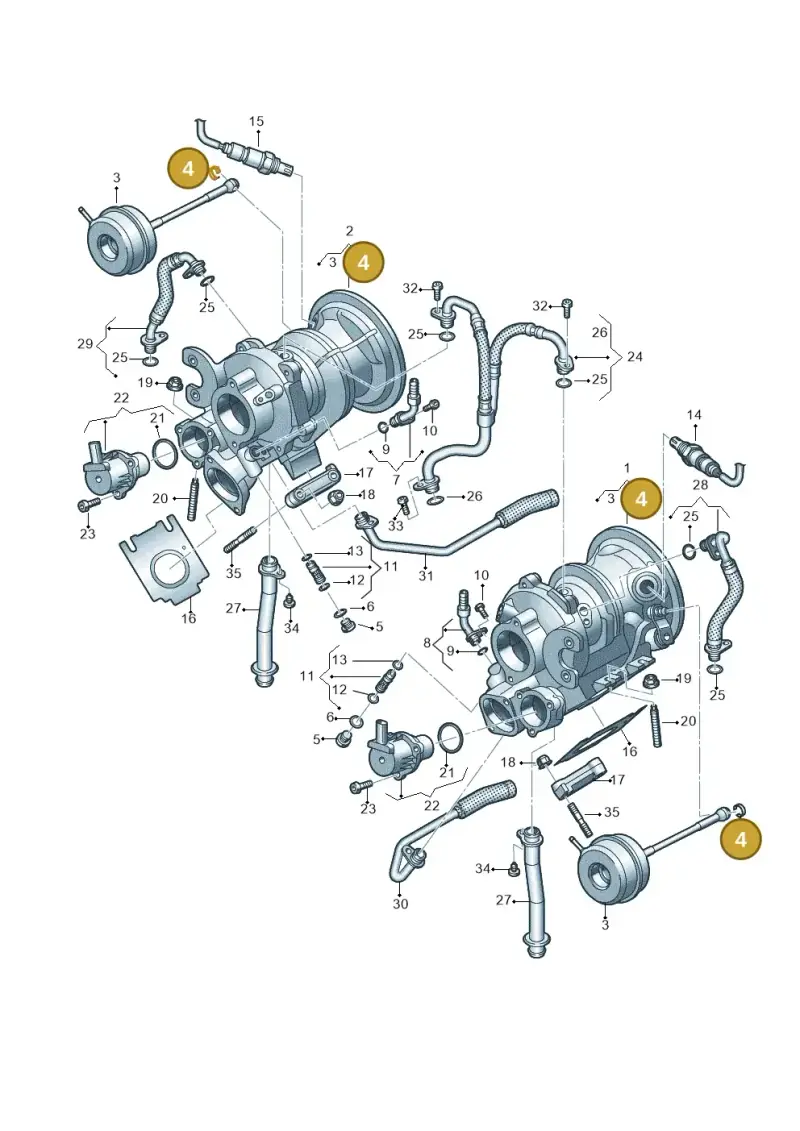 06M145635 — Audi A6 2.0 (2018-) diagram 847145400, position 4
